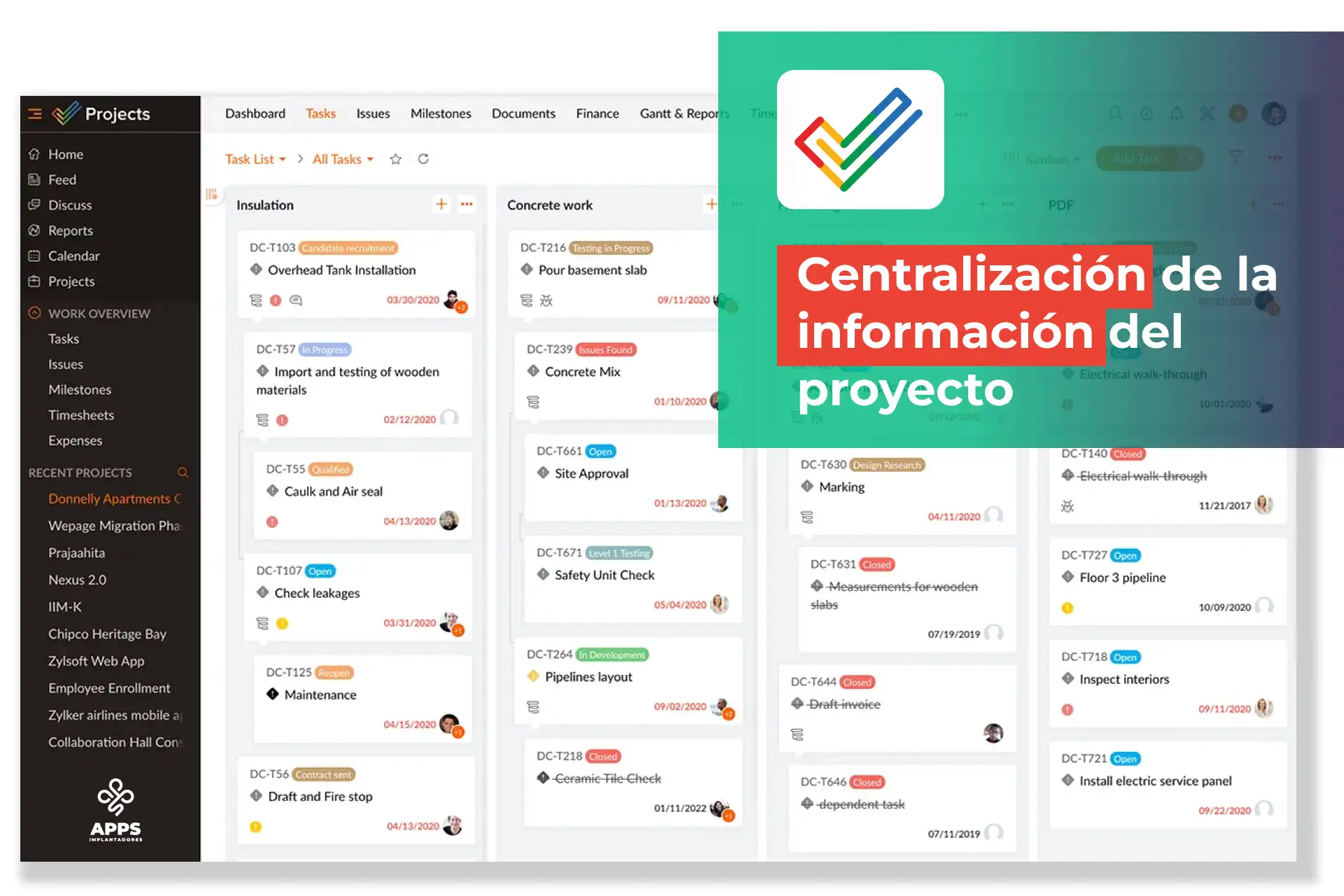 Centralizacion de la informacion del proyecto con Zoho Projects