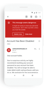Gmail security warning