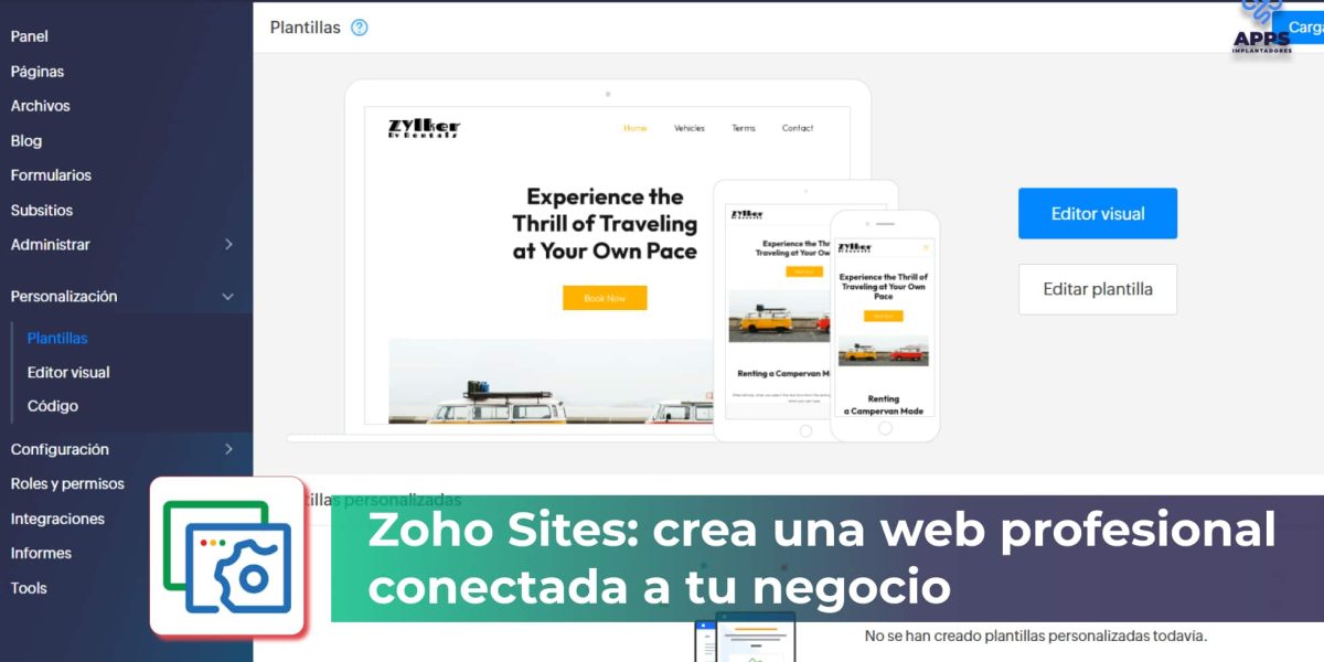 Zoho Sites: crea una web profesional conectada a tu negocio