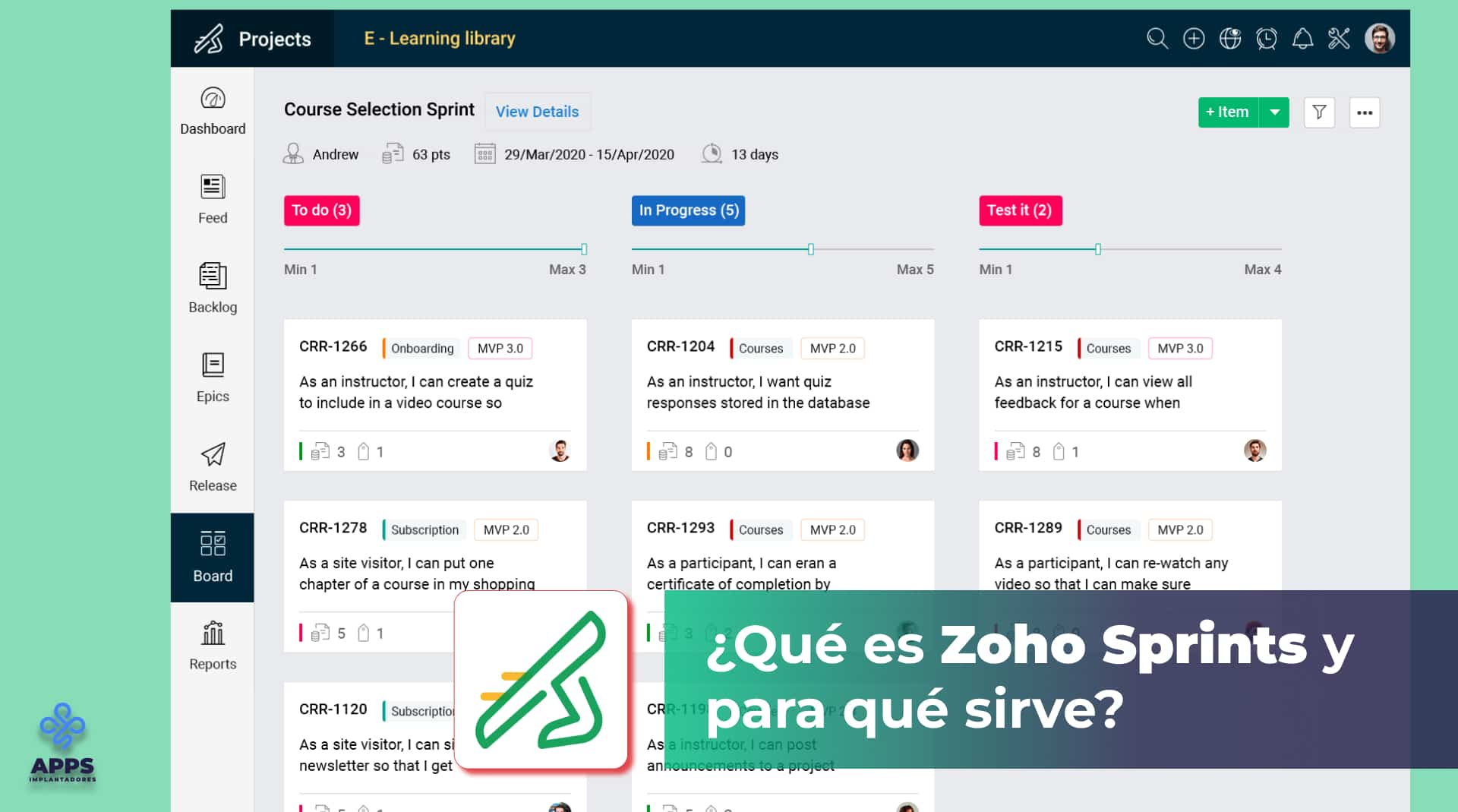 Zoho Sprints: qué es, cómo funciona