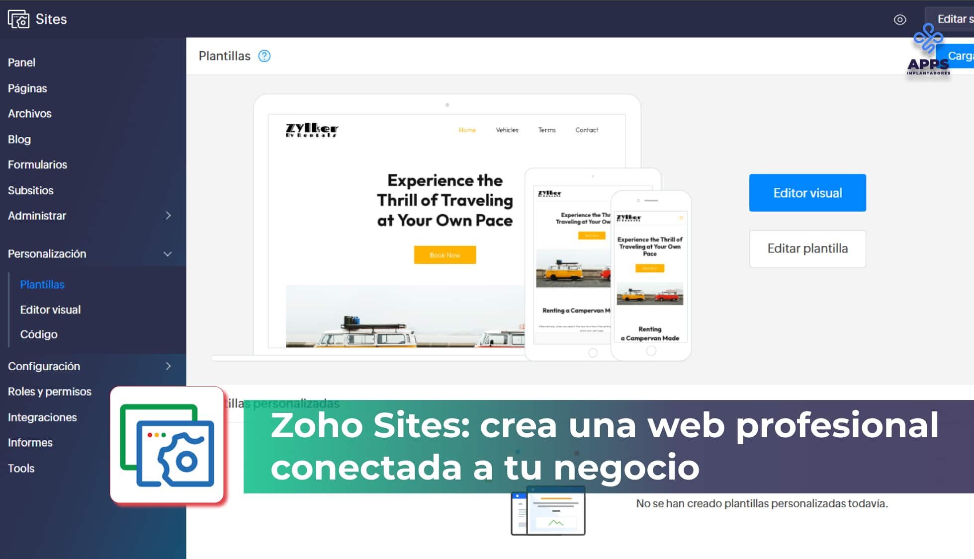 Zoho Sites: crea una web profesional conectada a tu negocio